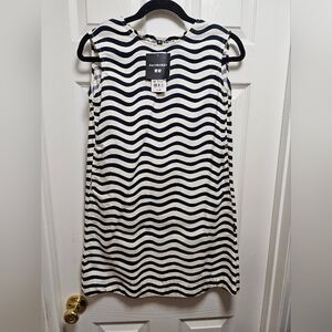 Girls Uniqlo Striped Sleeveless Dress Size 140 (Approx. 9-10Y) Navy Blue & Beige